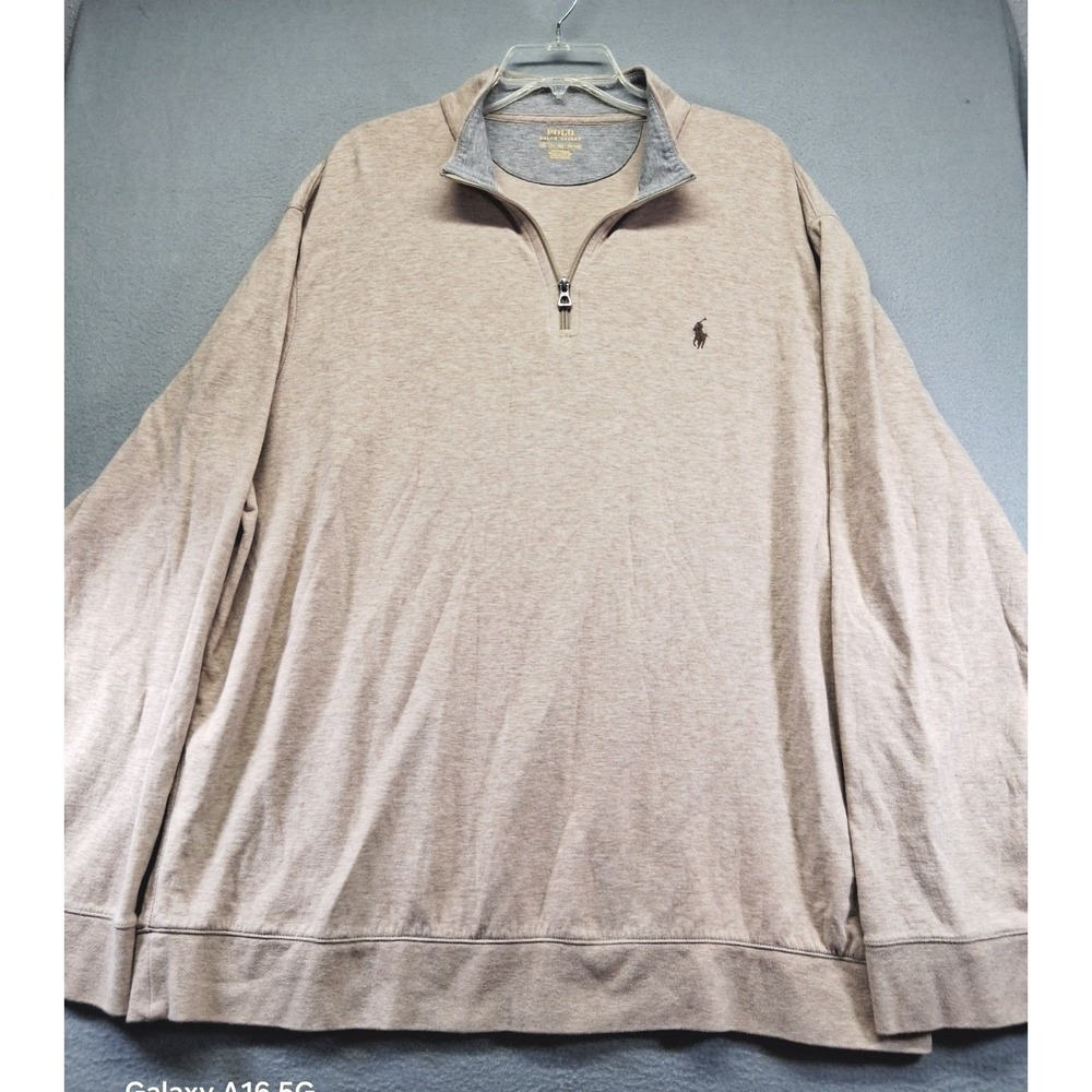 Polo Ralph Lauren Men Cream Quarter Zip Shirt Size XXL/TTG